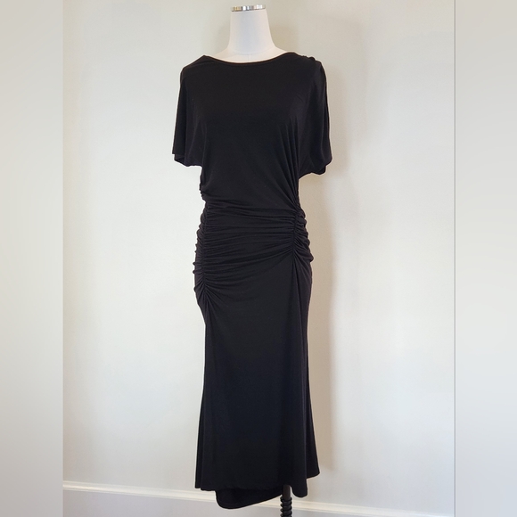 || SUNDRY || black midi dress, knit, casual, dolman sleeves, size 2 - Picture 2 of 11
